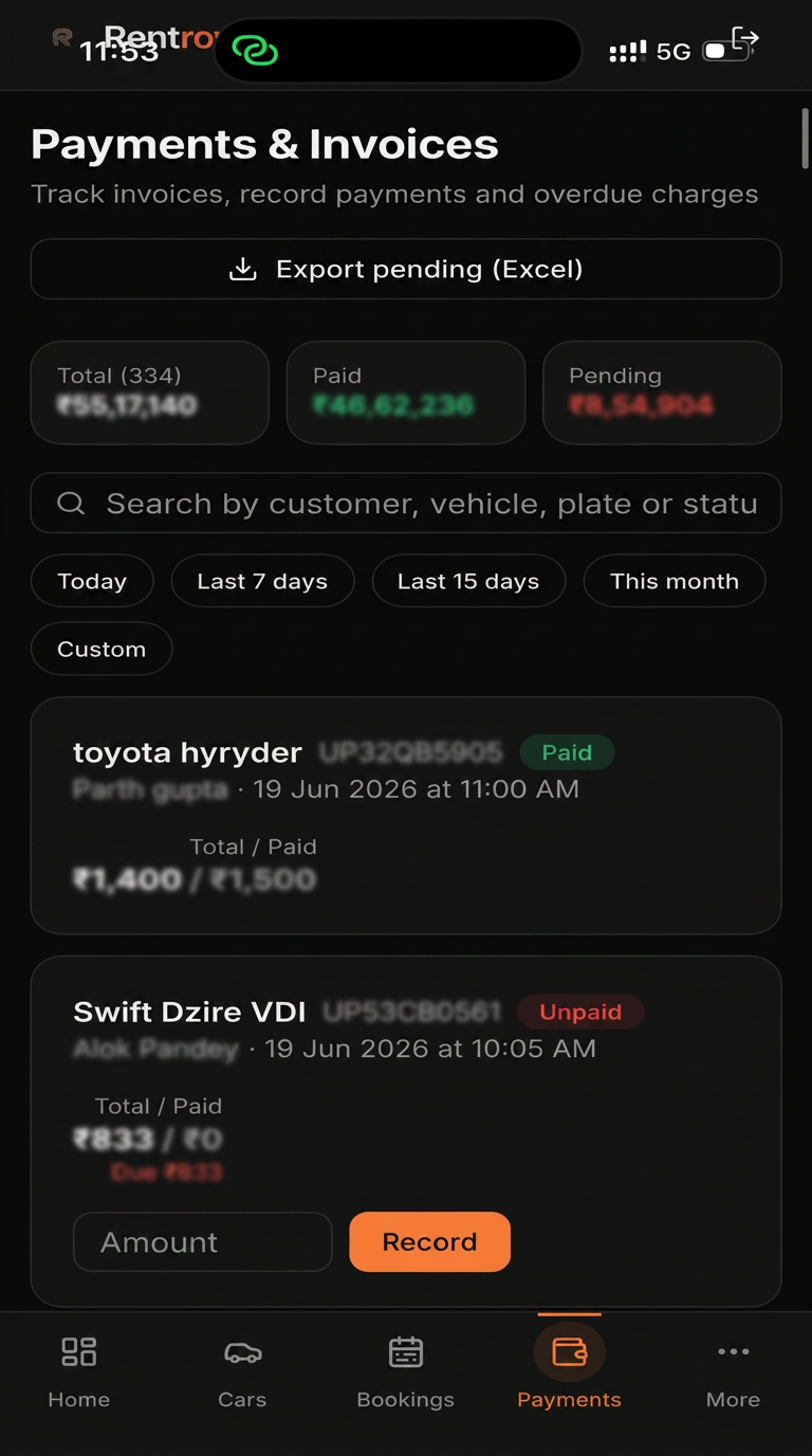 Payments & invoices