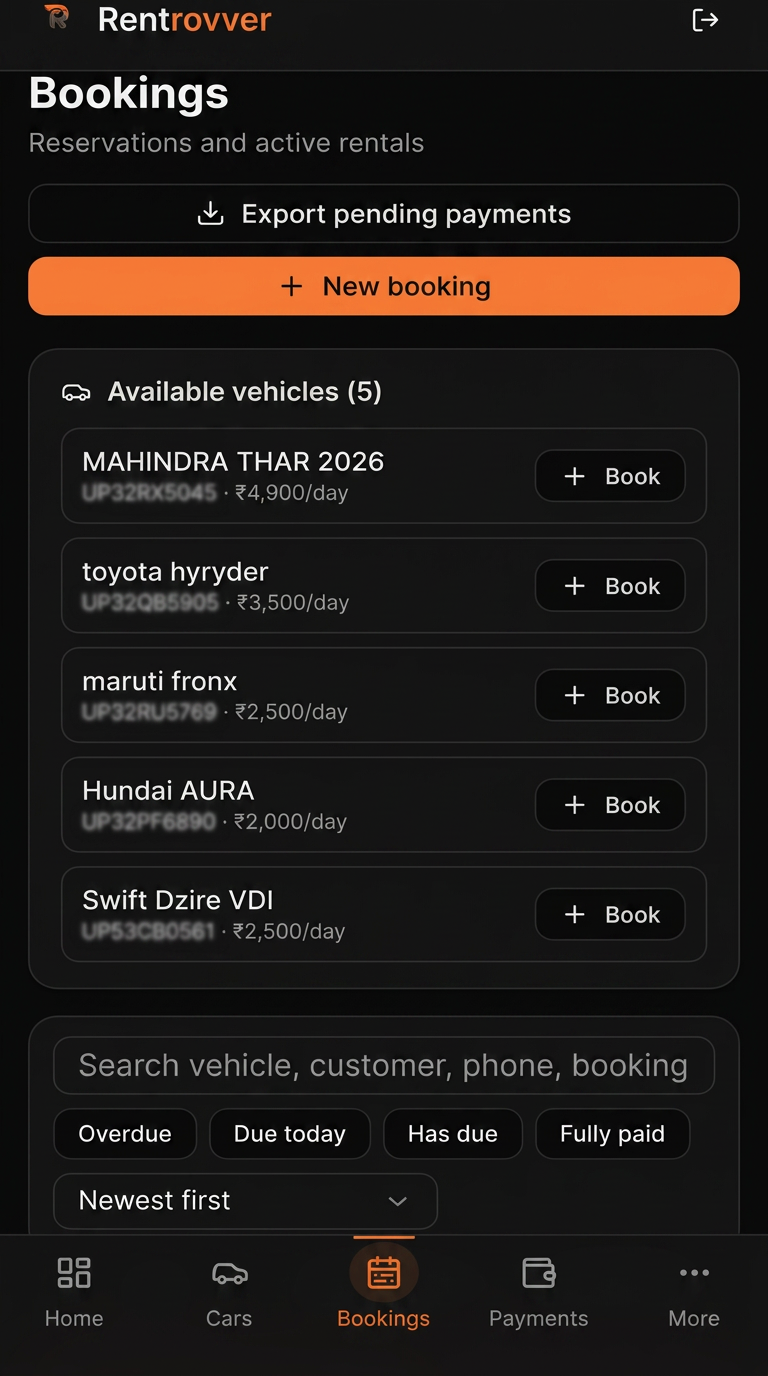 Bookings home